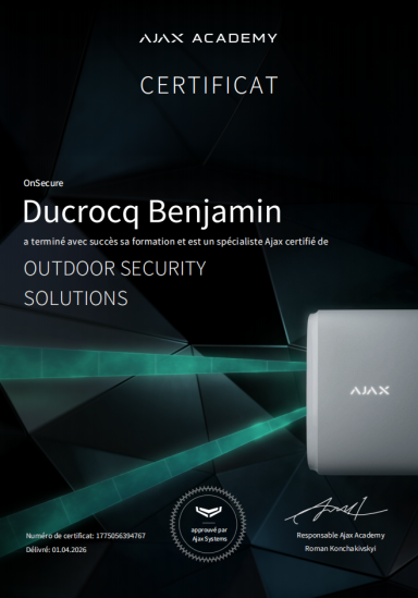 Certification Ajax System Outdoor Security Solutions