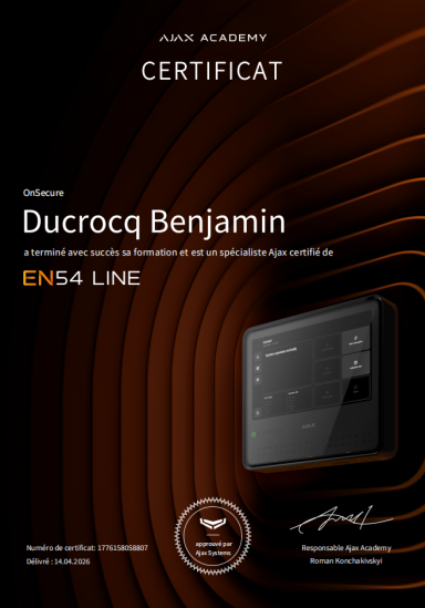 Certification Ajax System EN54 Line